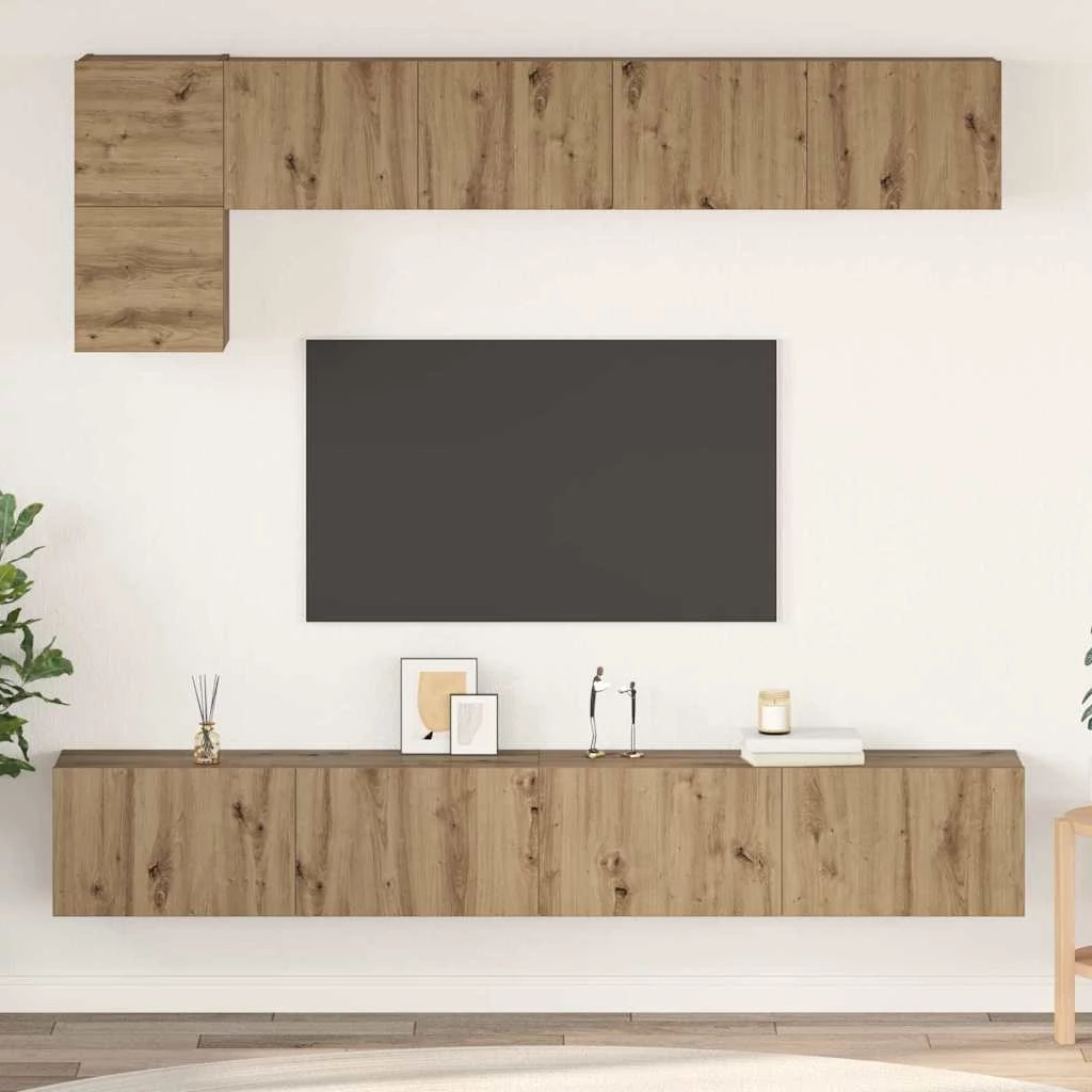 TV szekrény garnitúra 5 pcs kézműves tölgy Közepes 100 cm