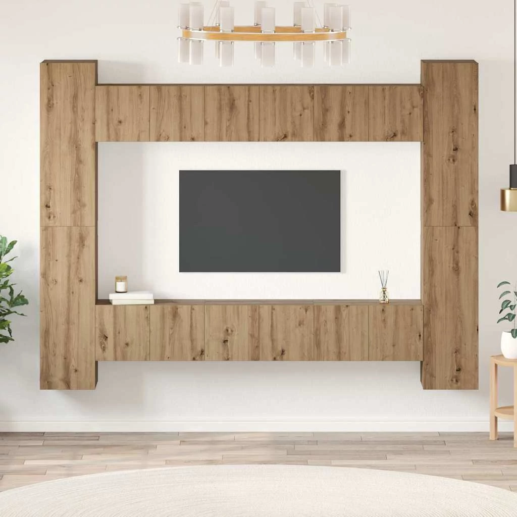TV szekrény garnitúra 10 pcs kézműves tölgy 30.5 x 30 x 90 cm