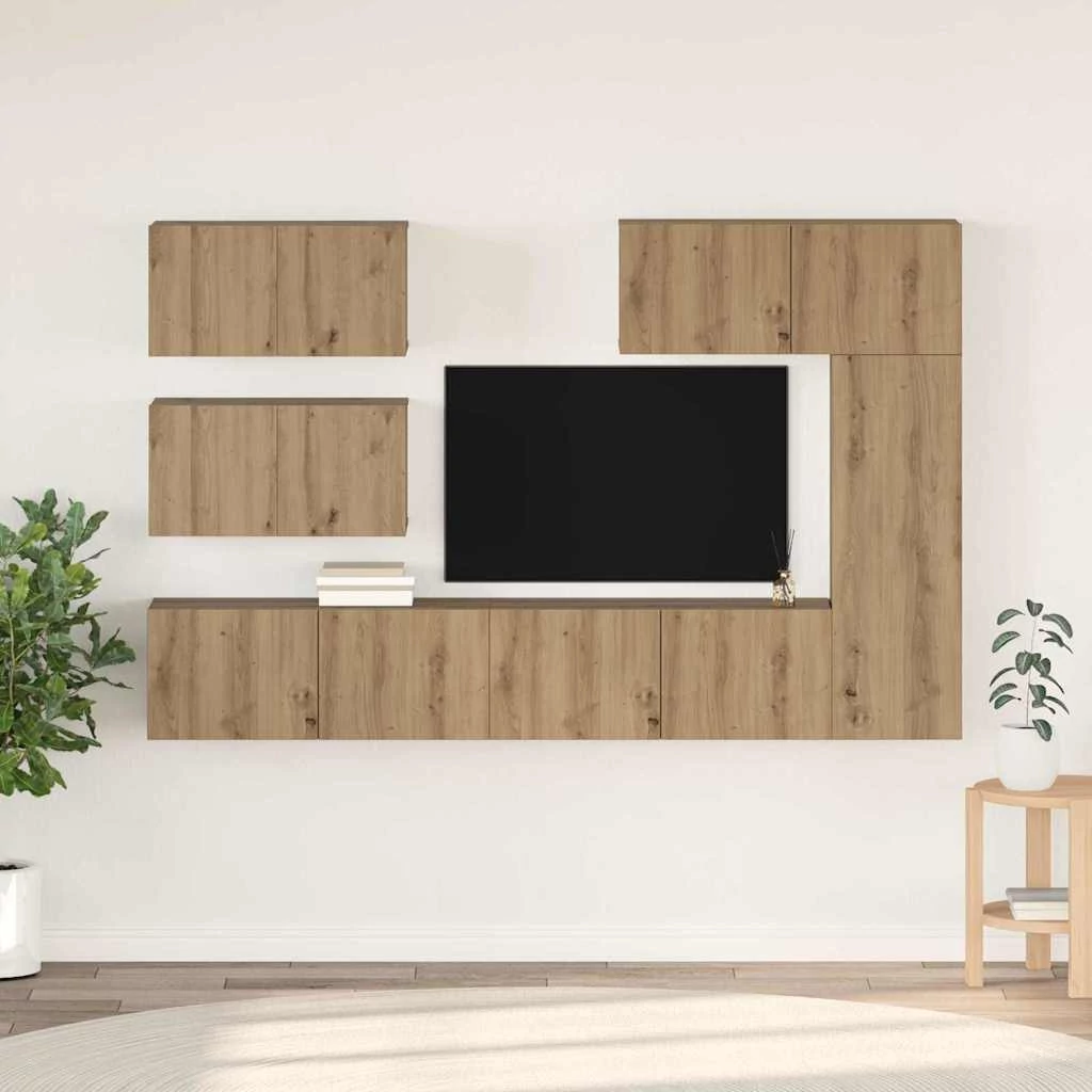TV szekrény garnitúra 6 pcs kézműves tölgy 30.5 x 30 x 90 cm