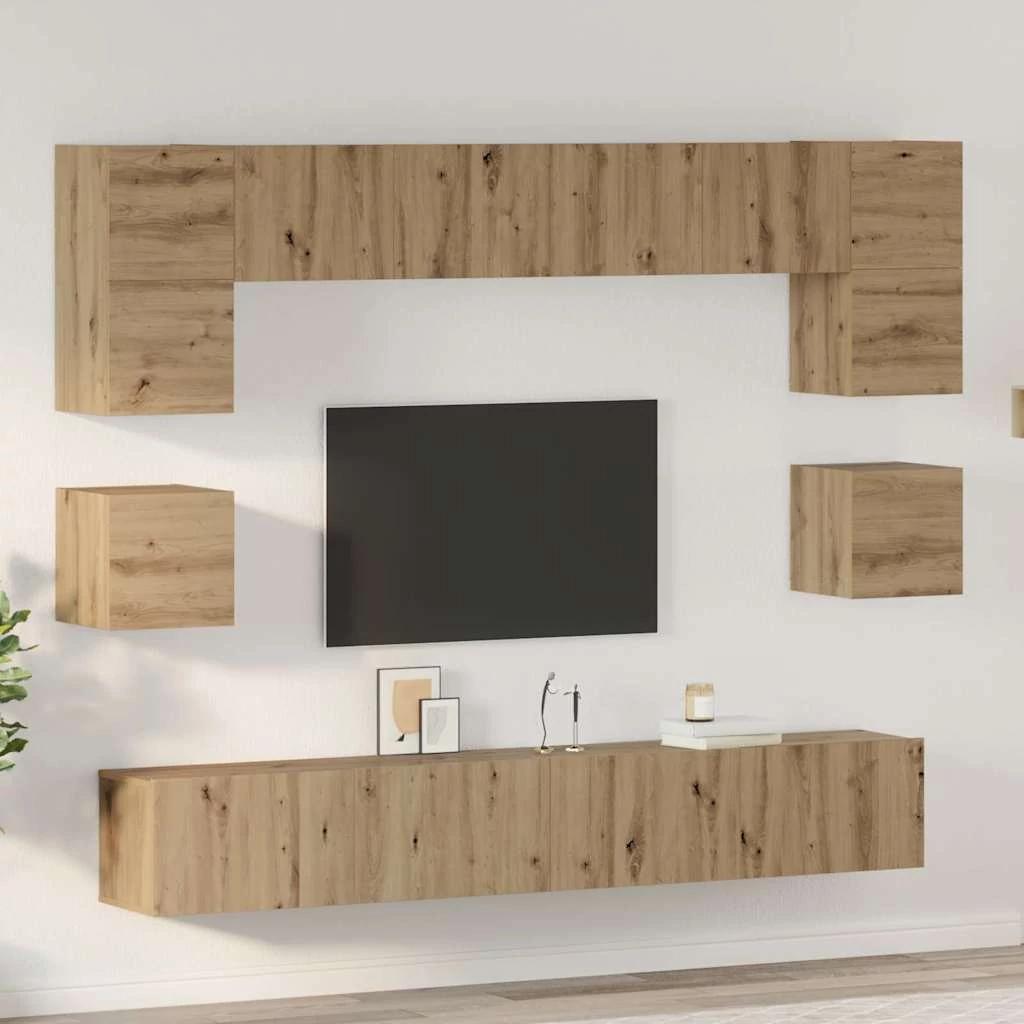 TV szekrény garnitúra 8 pcs kézműves tölgy 100 x 30 x 30 cm