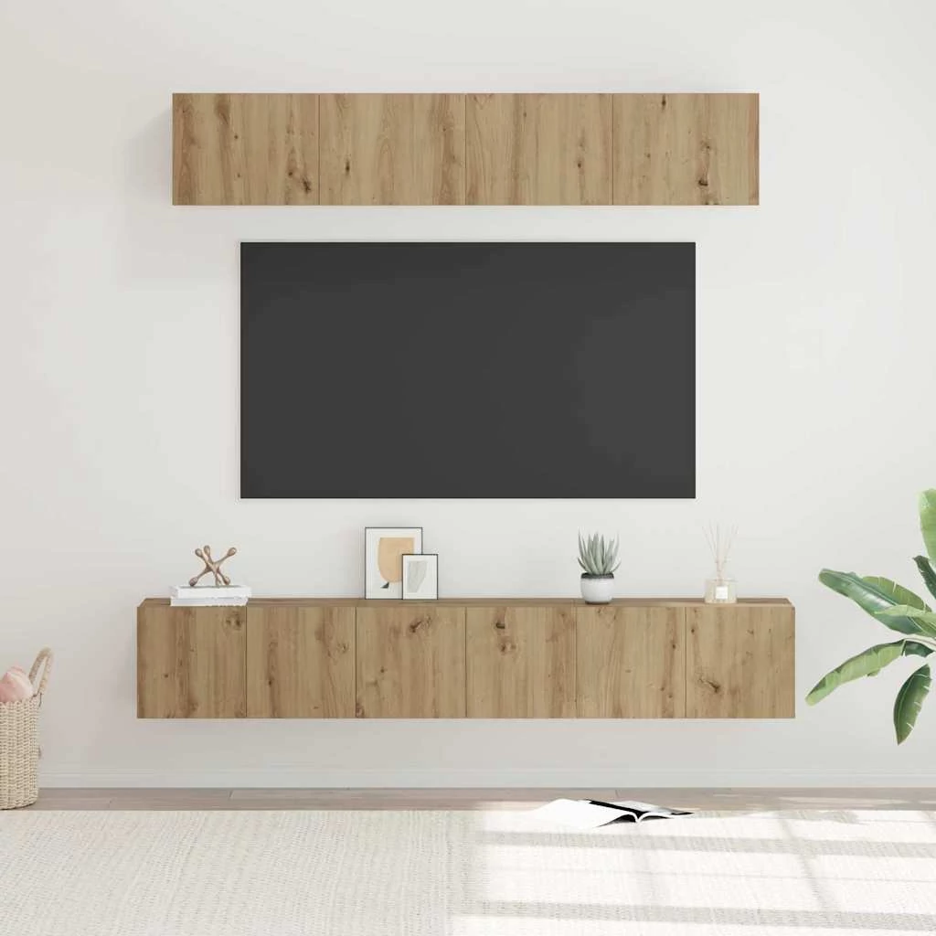 TV Szekrény Szett 5 pcs kézműves tölgy Közepes 80 x 30 x 30 cm