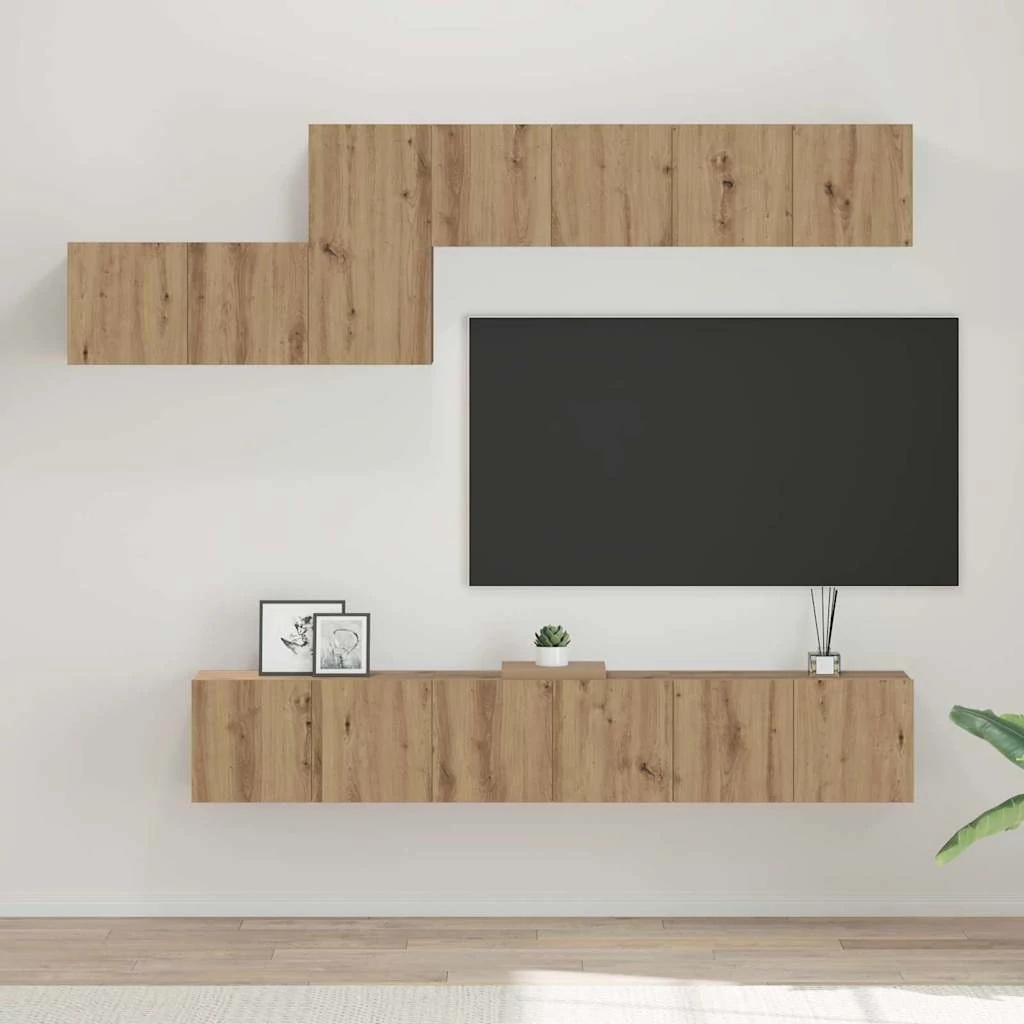 TV szekrény garnitúra 7 pcs kézműves tölgy 60 x 30 x 30 cm