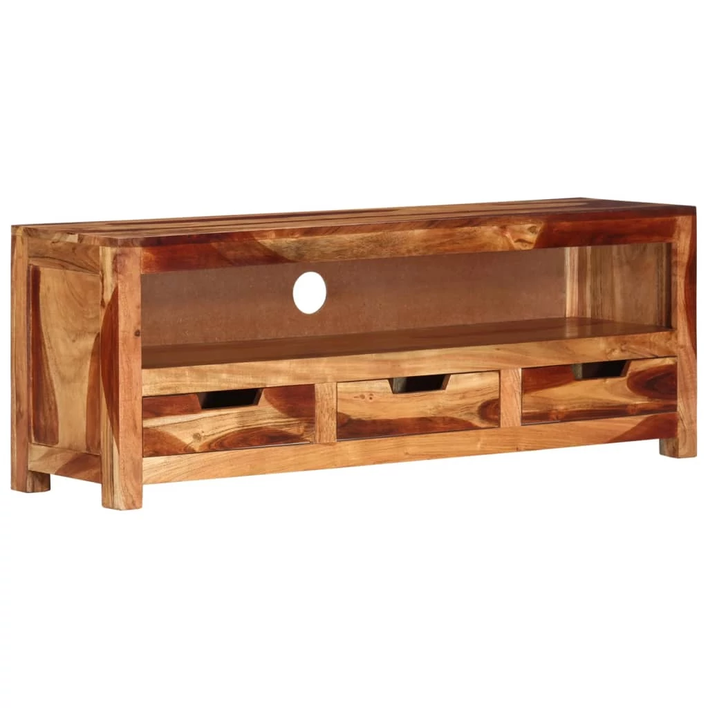 Tömör akácfa TV-szekrény 110 x 30 x 40 cm