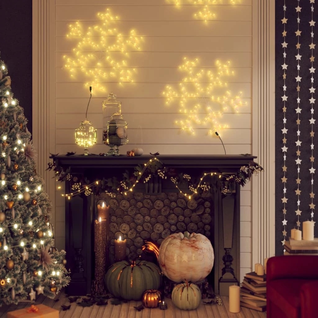 Karácsonyi hópehely 144 meleg fehér LED-del 59 x 59 cm