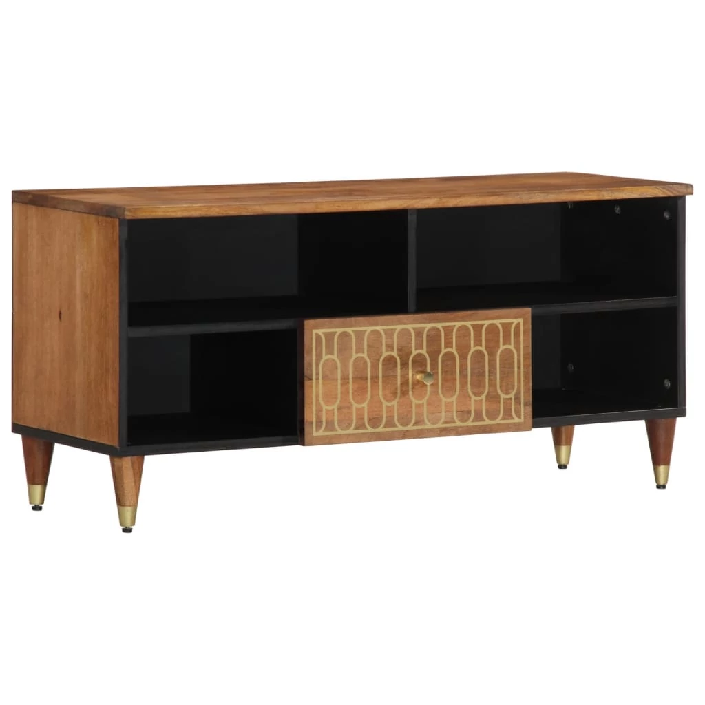 Tömör mangófa TV-szekrény 100 x 33 x 46 cm