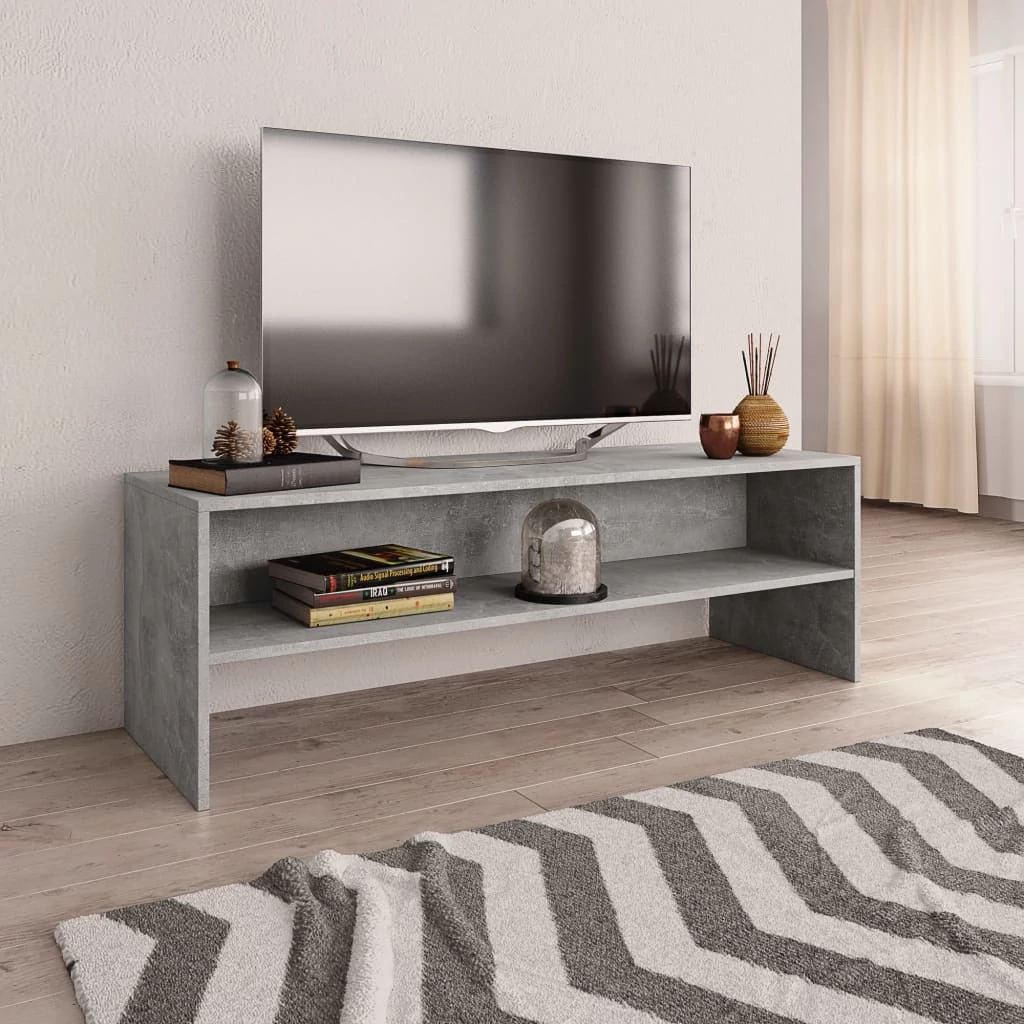 Betonszürke szerelt fa TV-szekrény 120 x 40 x 40 cm