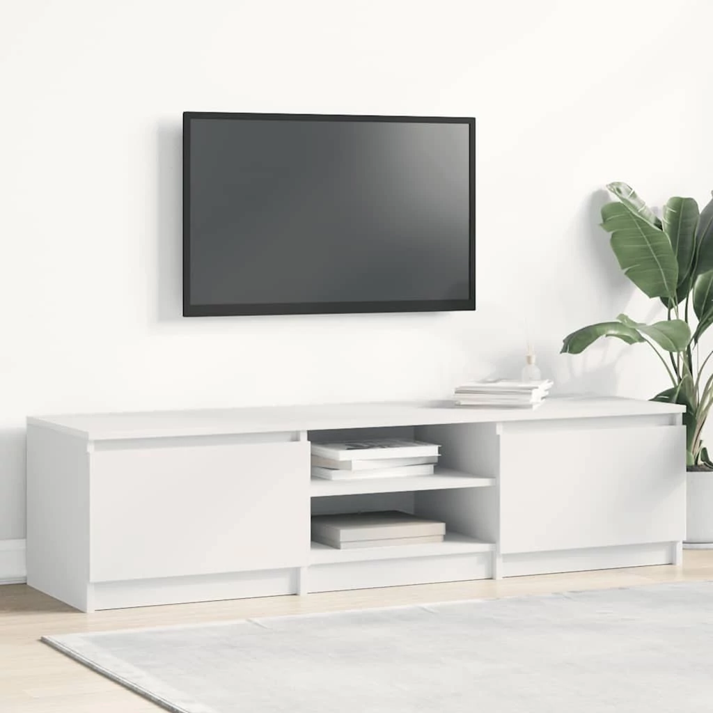 Fehér szerelt fa TV-szekrény 140 x 40 x 35,5 cm