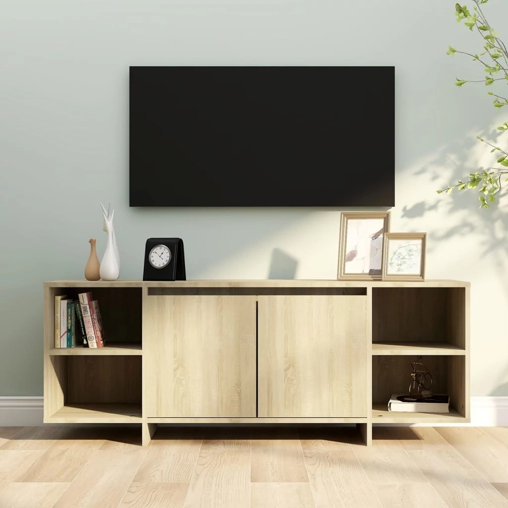 Sonoma tölgy színű szerelt fa TV-szekrény 130x35x50 cm