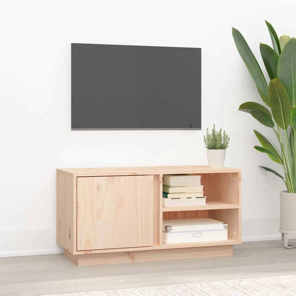 Tömör fenyőfa TV-szekrény 80x35x40,5 cm