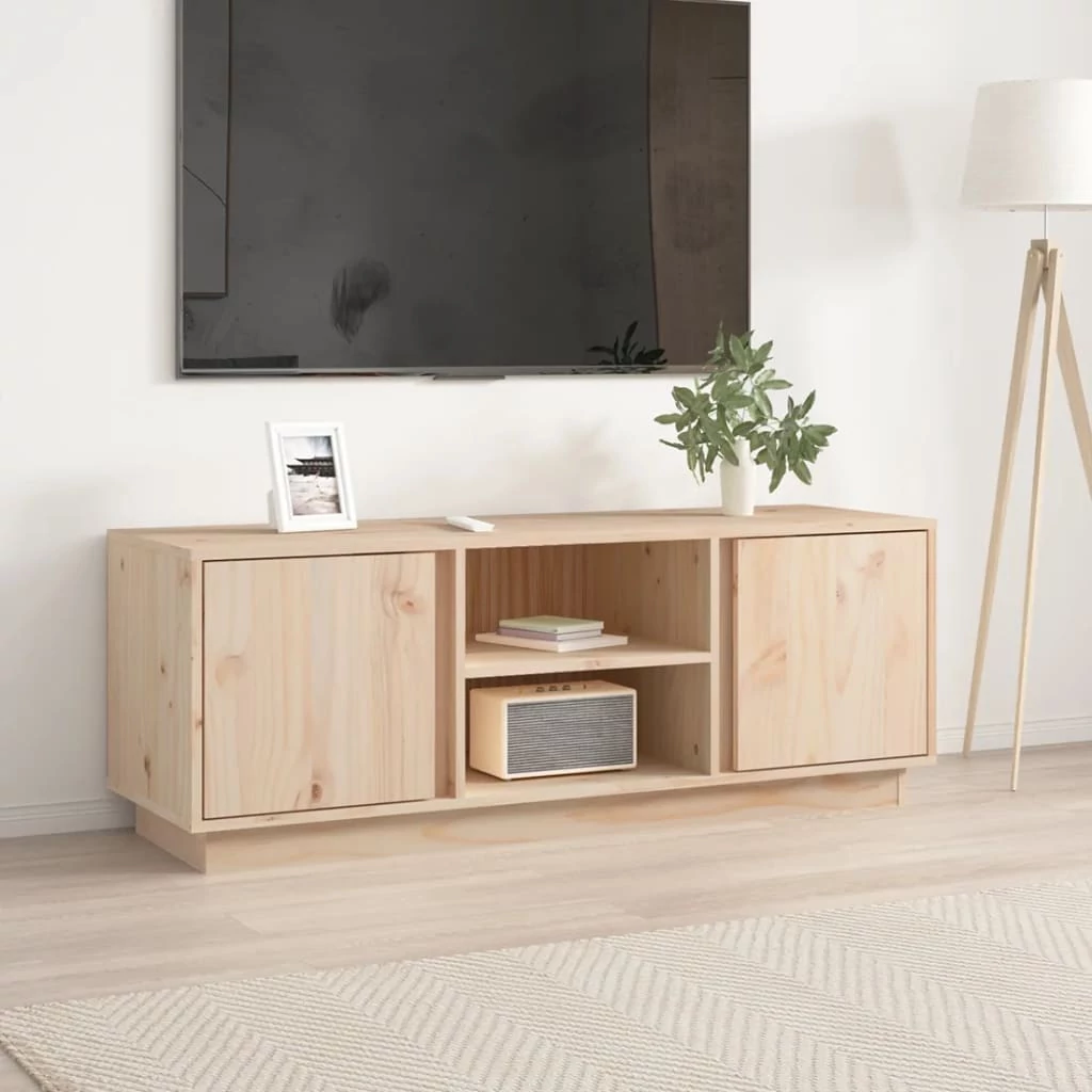 Tömör fenyőfa TV-szekrény 110 x 35 x 40,5 cm