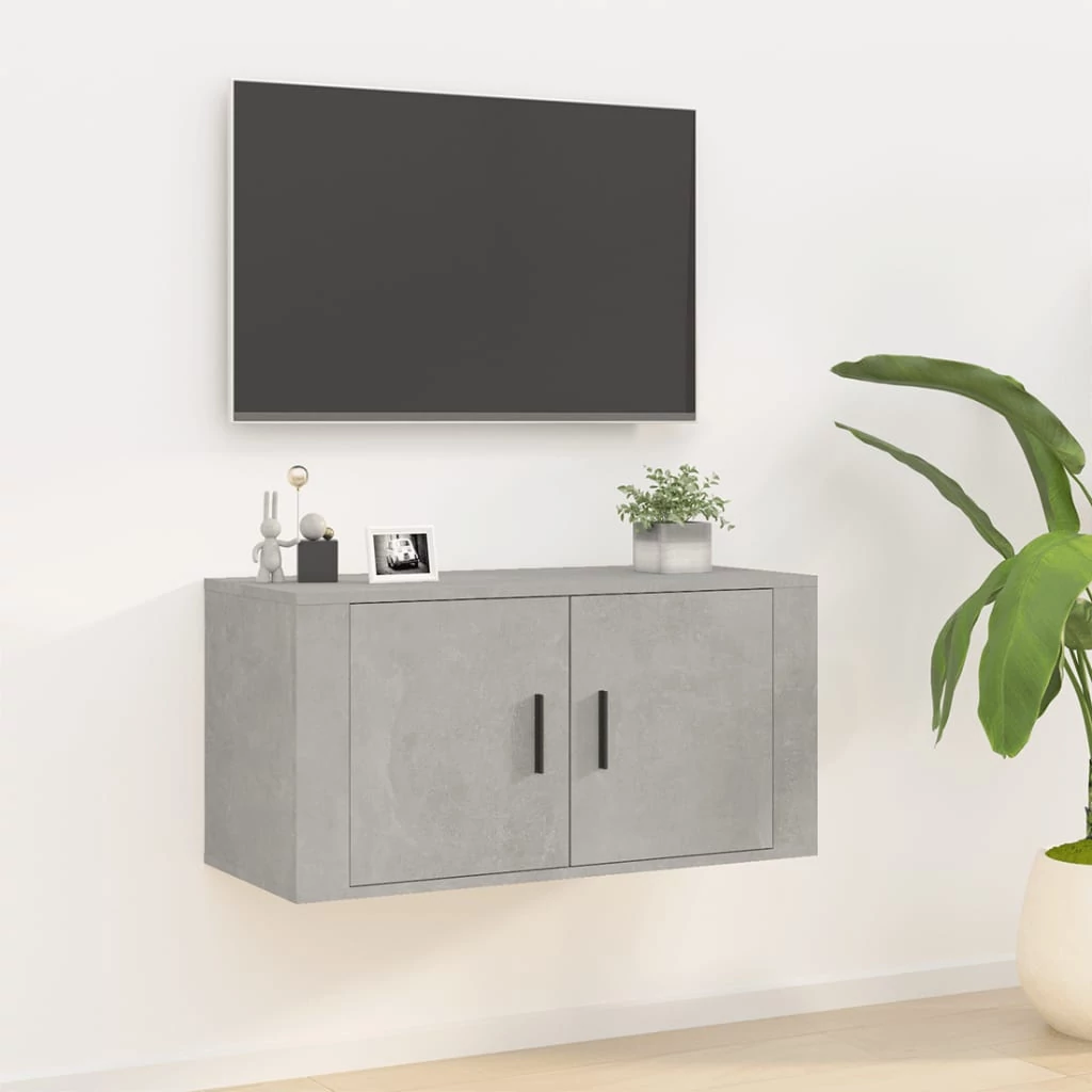 Betonszürke fali TV-szekrény 80x34,5x40 cm
