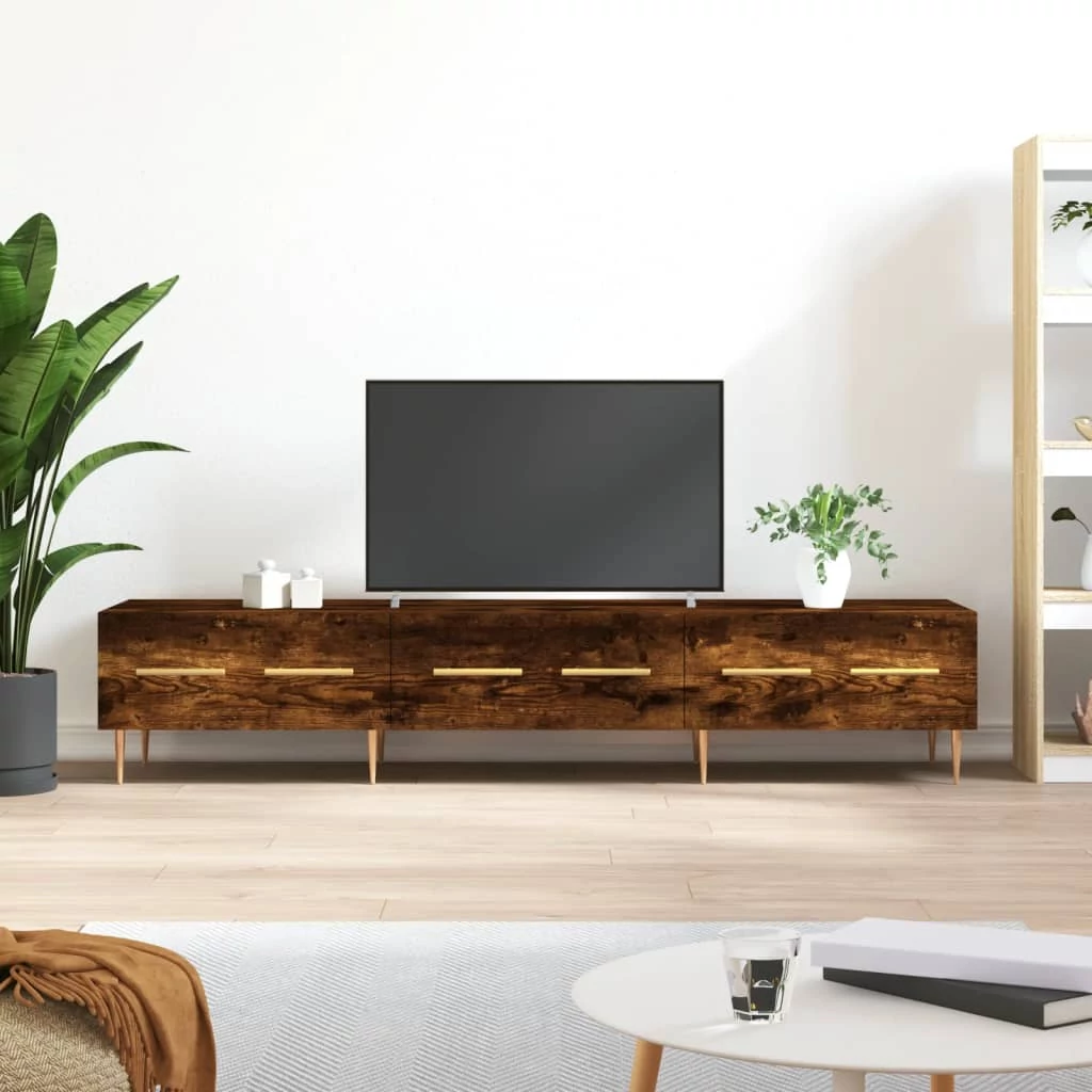 Füstös tölgy színű szerelt fa TV-szekrény 150 x 36 x 50 cm