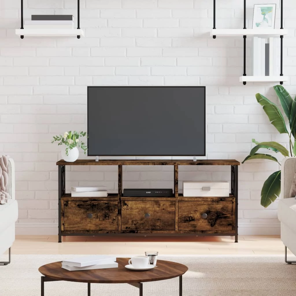 Sonoma tölgy színű szerelt fa és vas TV-szekrény 102x33x45 cm