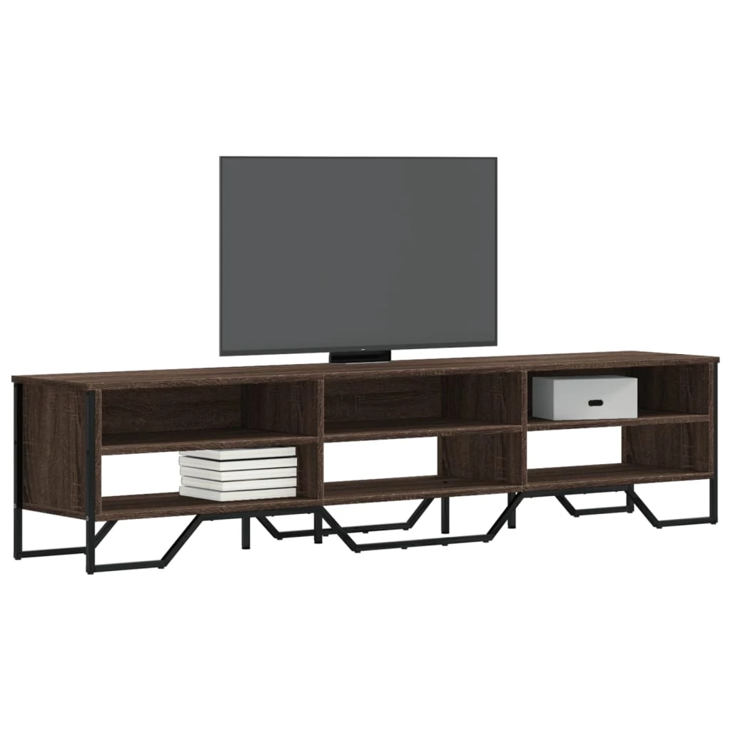 Barna tölgyszínű szerelt fa TV-szekrény 180 x 34 x 41 cm