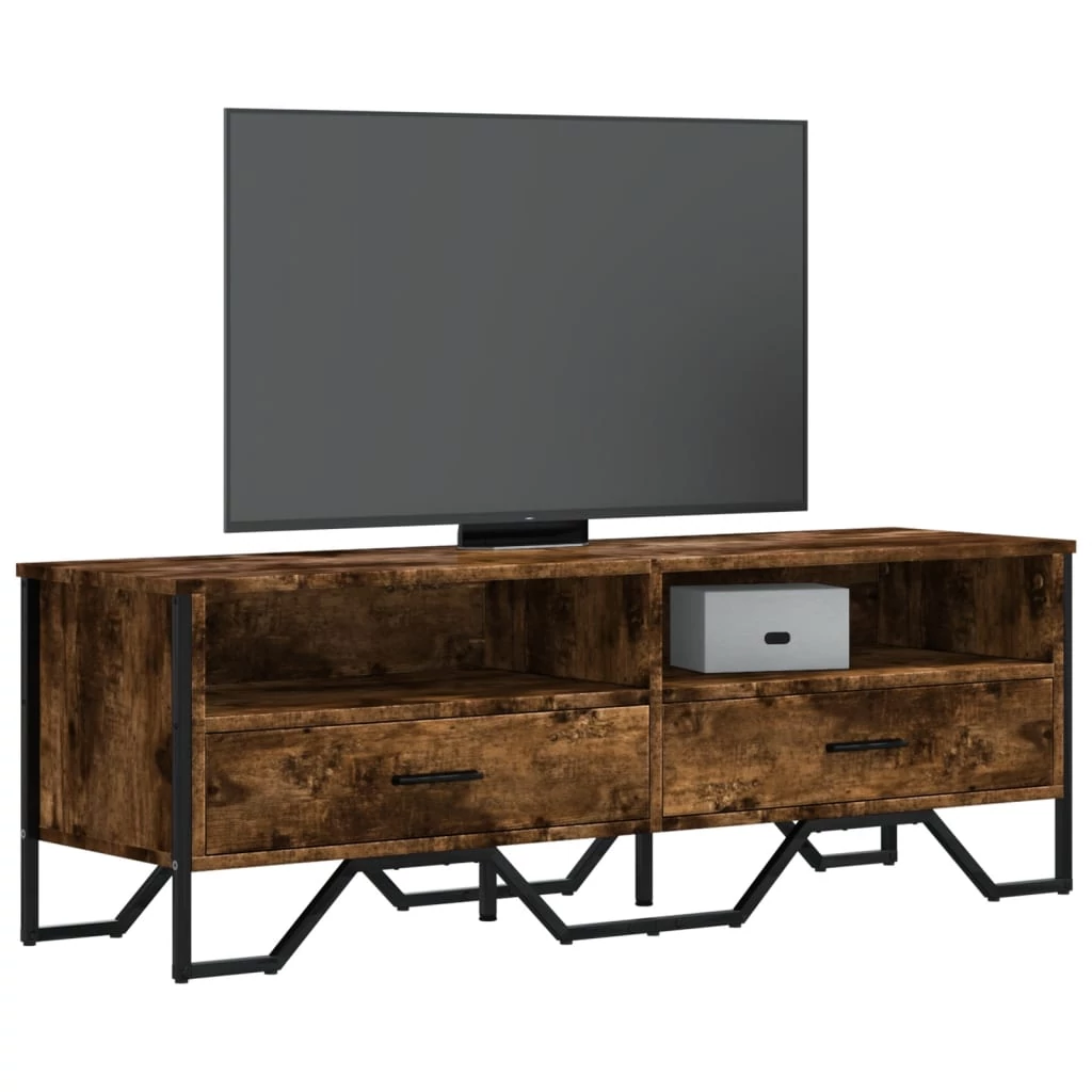 Füstös tölgy színű szerelt fa TV-szekrény 122 x 34 x 41 cm