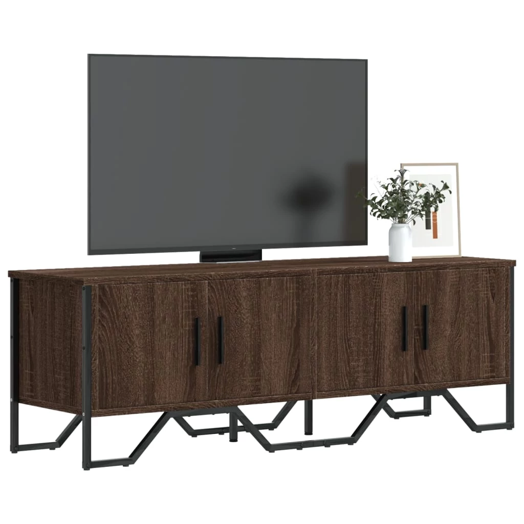 Barna tölgy színű szerelt fa TV-szekrény 122 x 34 x 41 cm