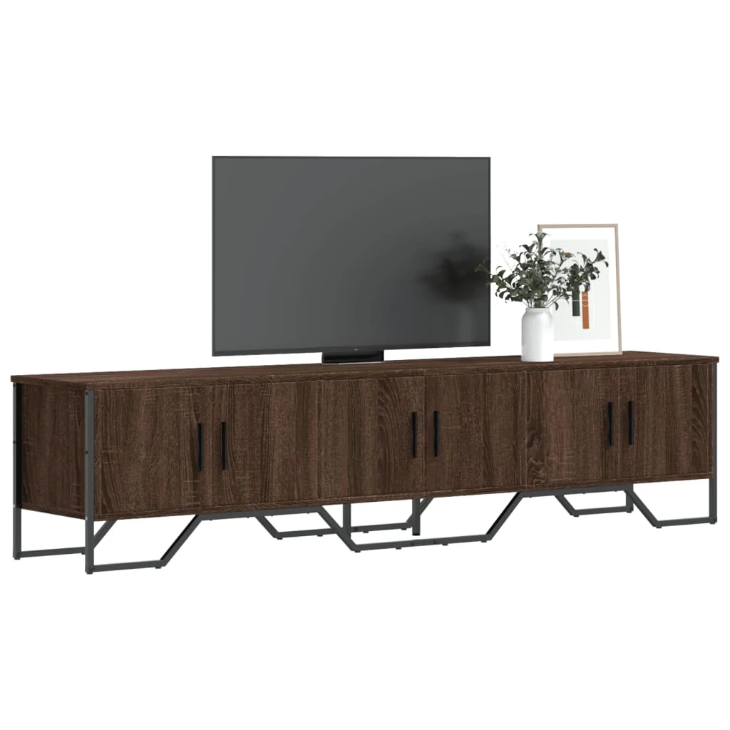 Barna tölgyszínű szerelt fa TV-szekrény 180 x 34 x 41 cm