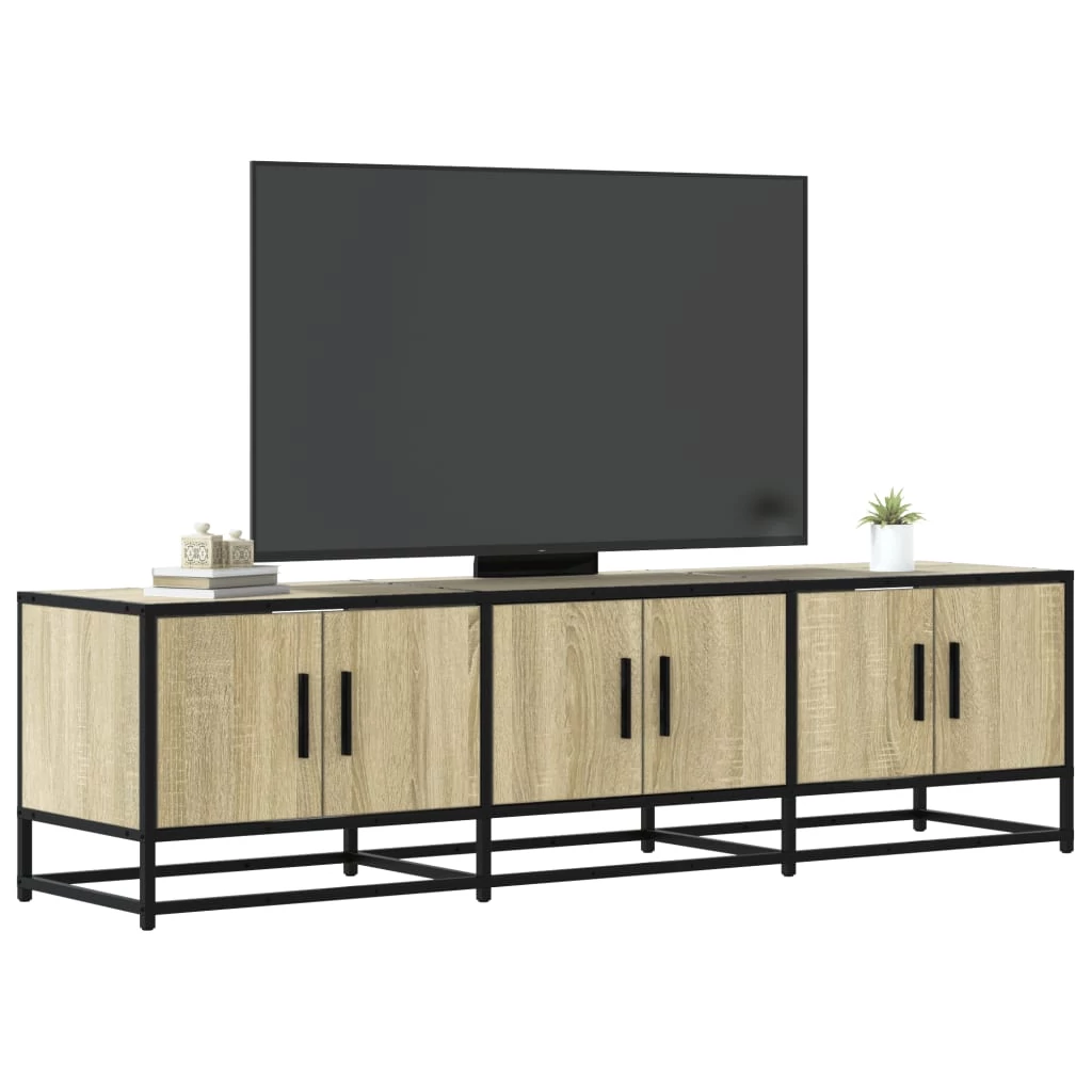 Sonoma tölgy színű szerelt fa és fém TV-szekrény 150x35x41 cm