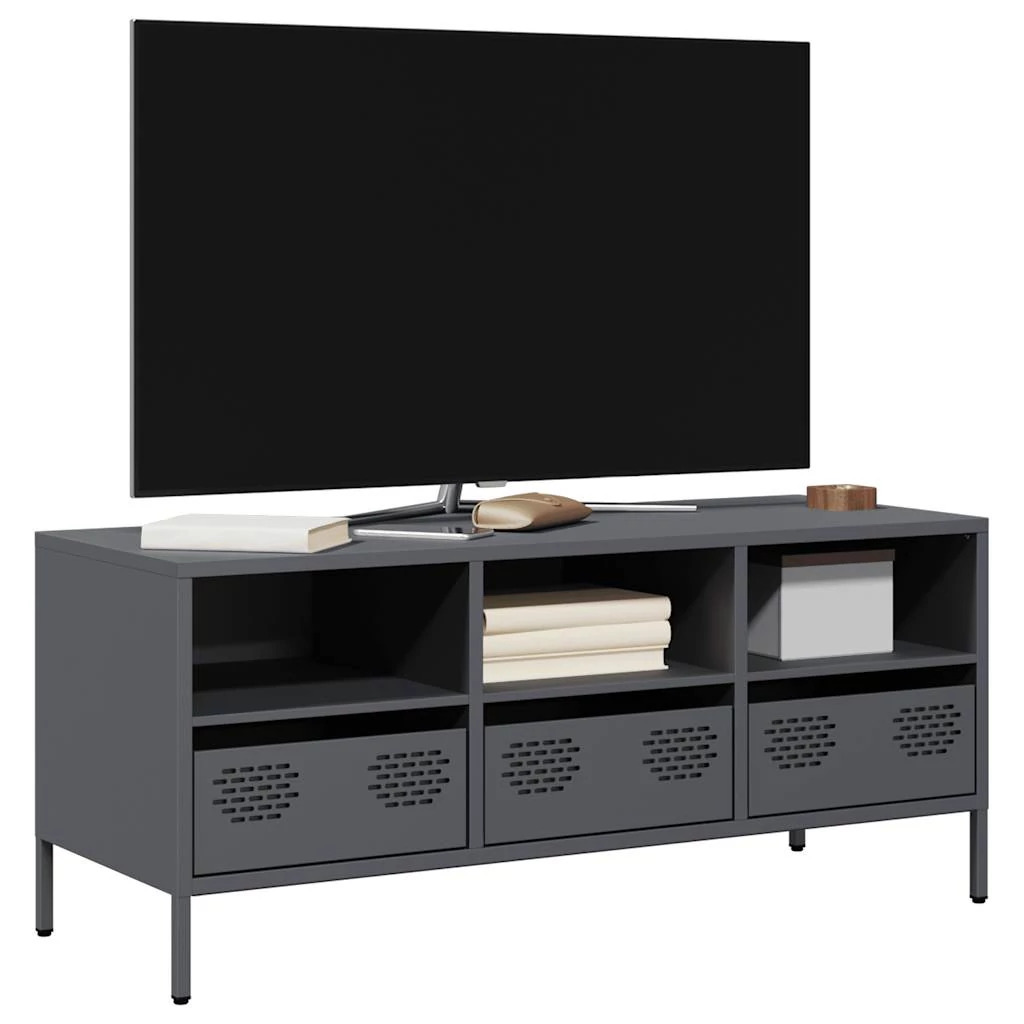 Antracit hidegen hengerelt acél TV-szekrény 101,5x39x43,5 cm