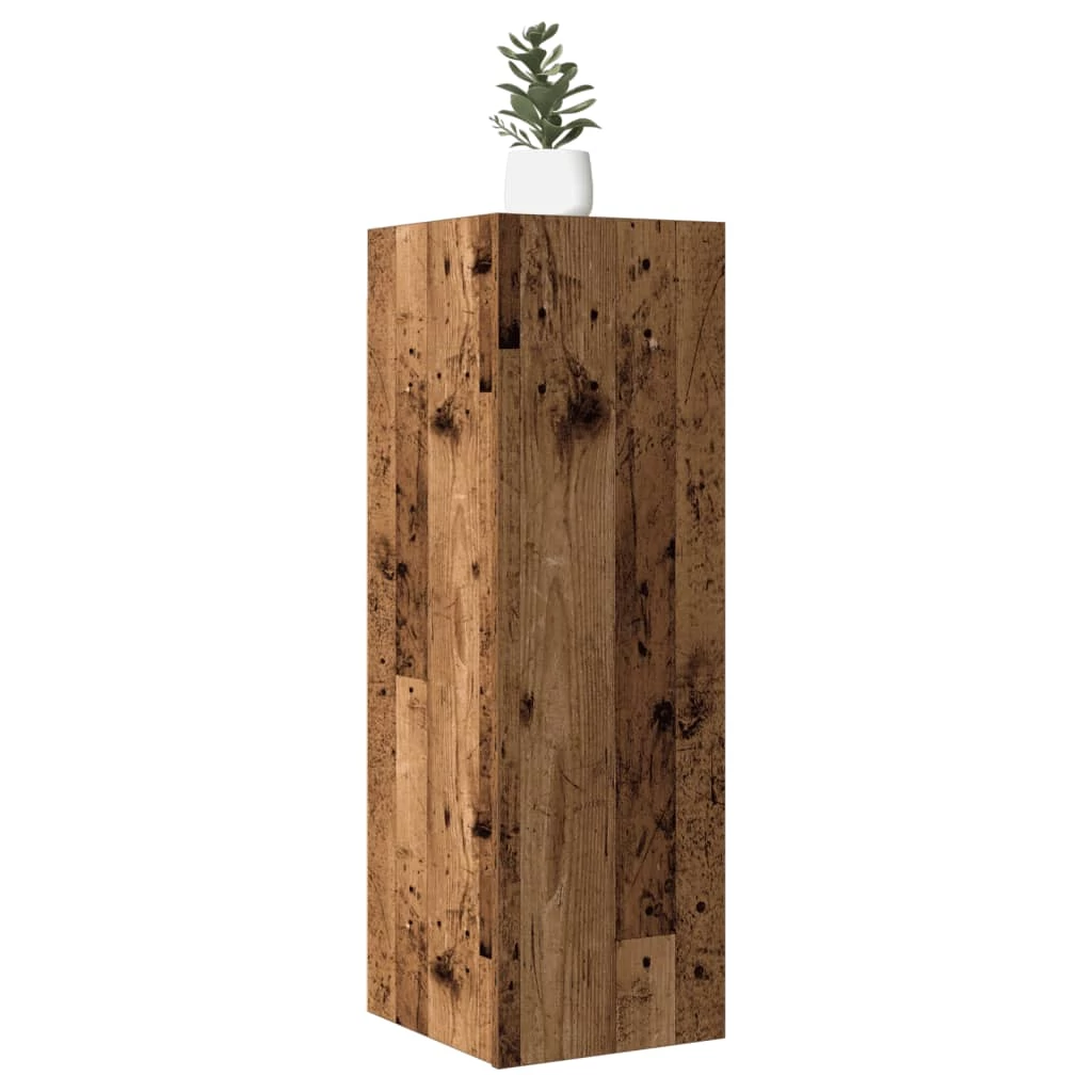 2 db antik fa színű szerelt fa TV-szekrény 30,5 x 30 x 90 cm
