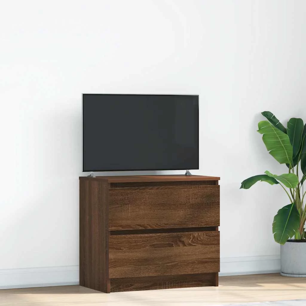 Barna tölgy színű szerelt fa TV-szekrény 60x35x54 cm