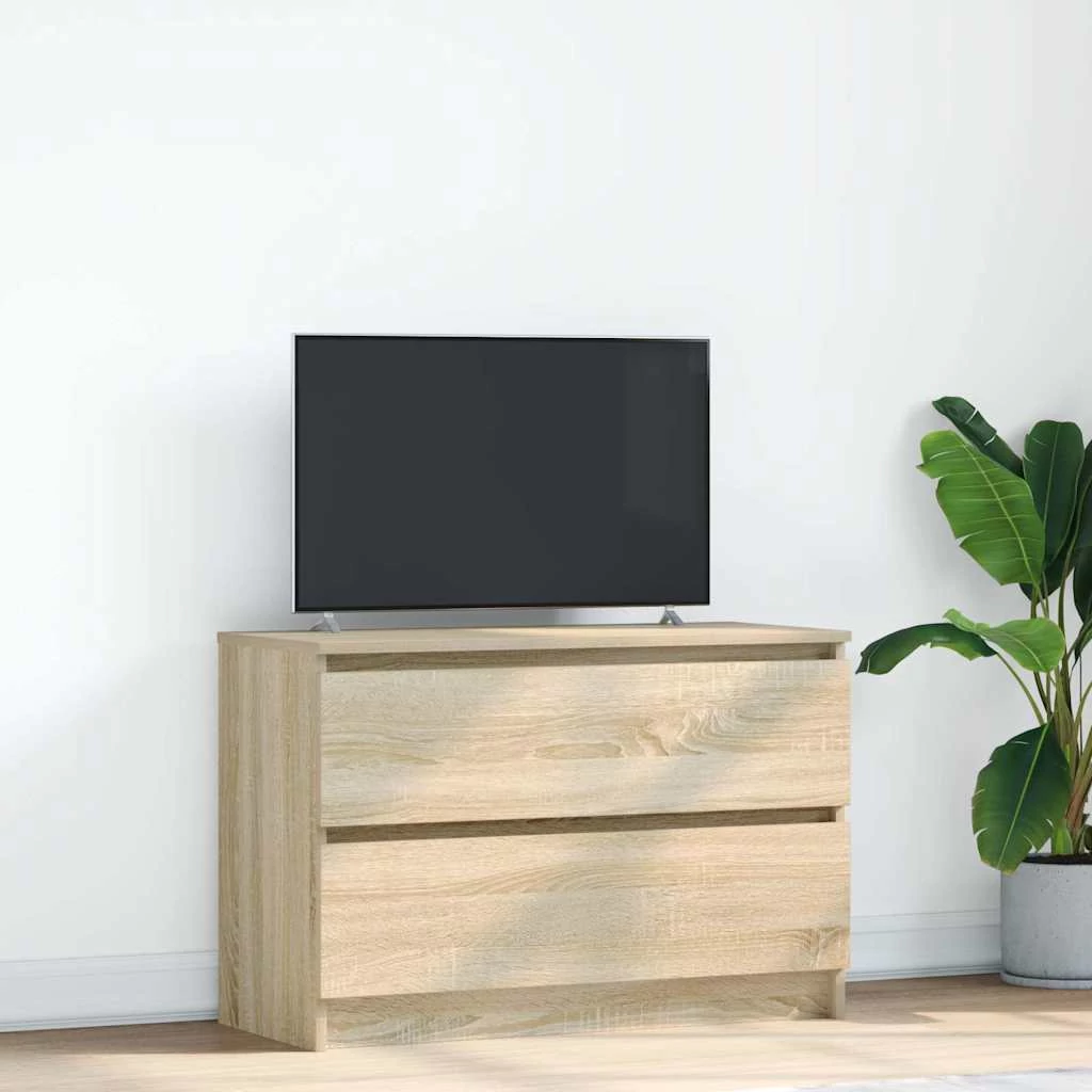 Sonoma tölgy színű szerelt fa TV-szekrény 80x35x54 cm