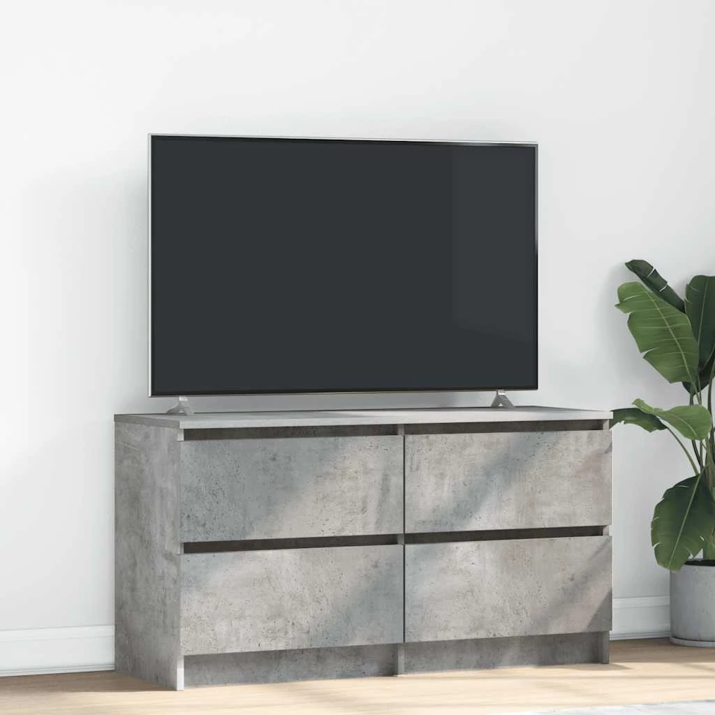 Betonszürke szerelt fa TV-szekrény 100x35x54 cm