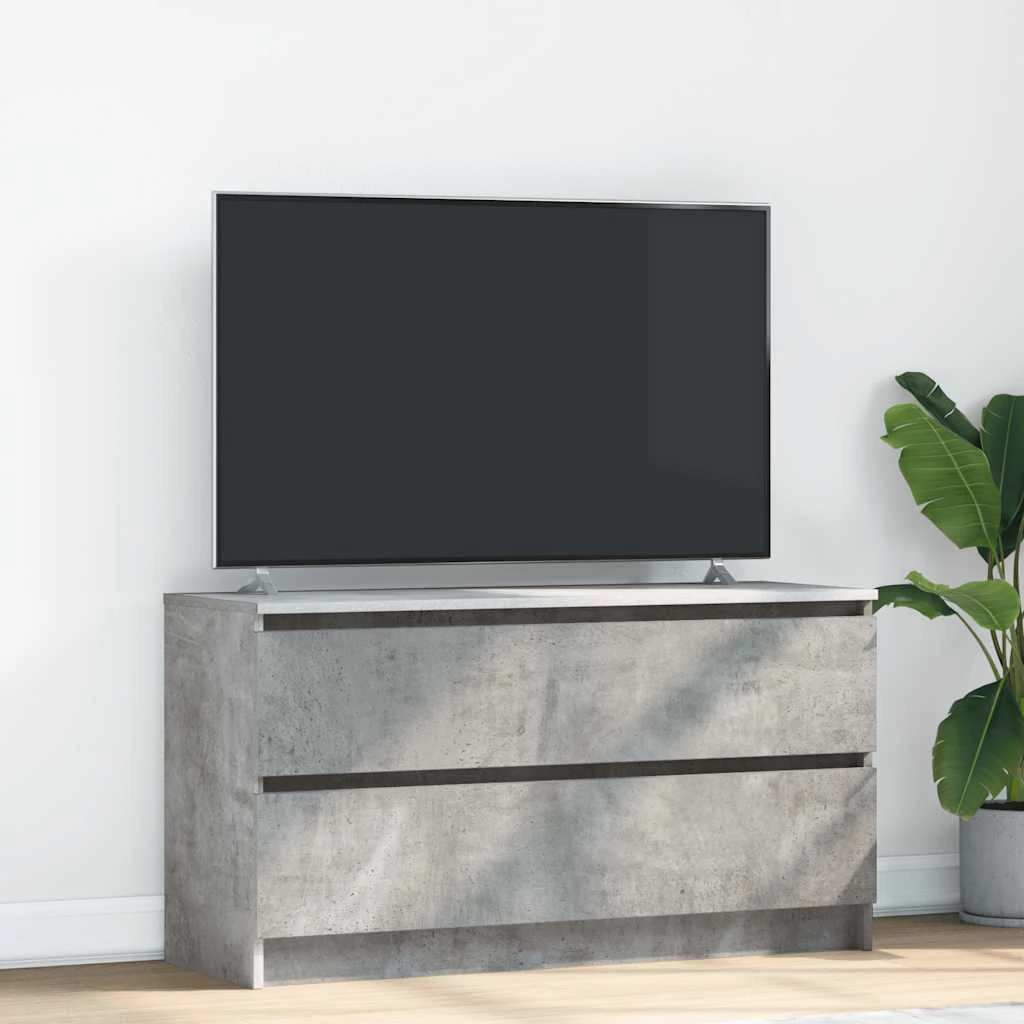 Betonszürke szerelt fa TV-szekrény 100x35x54 cm