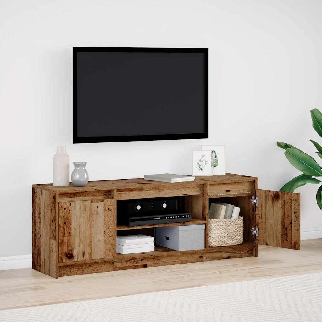 TV szekrény LED -es lámpákkal Barna 139.5 x 34 x 50 cm Faanyag