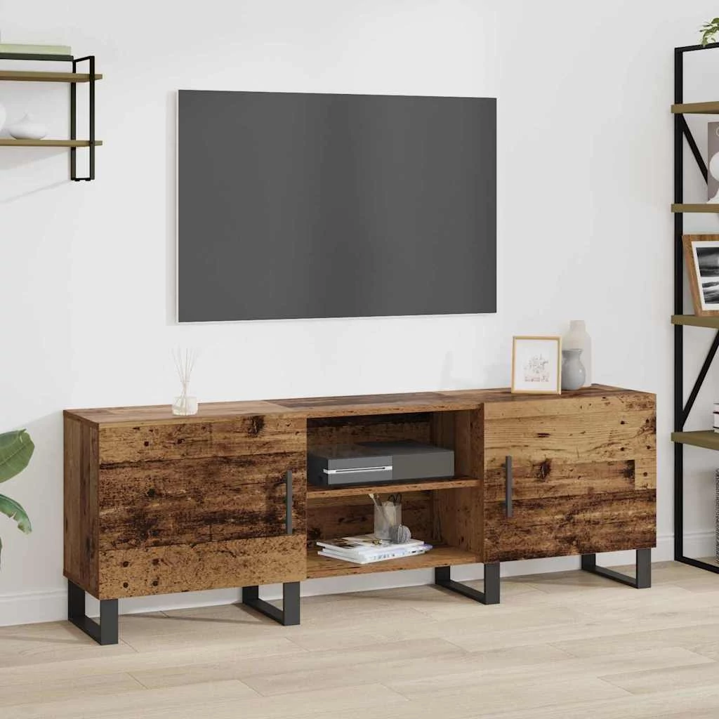 TV szekrény polcokkal tárolóval ajtóval 150 x 30 x 50 cm Faanyag
